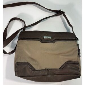 Rossetti Brown And Tan Faux Leather Crossbody Purse